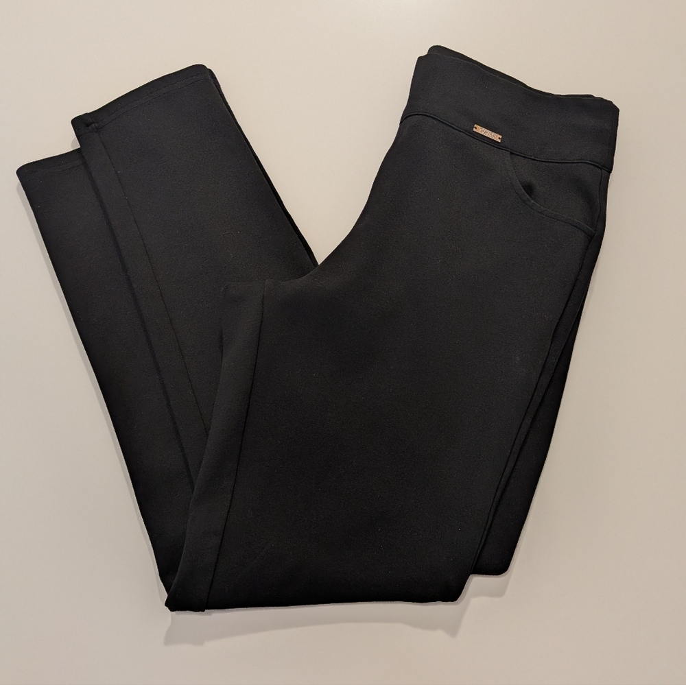 Tapata Women Black Pull On Skinny Dress‎ Pants High Waisted Stretch Trousers 10